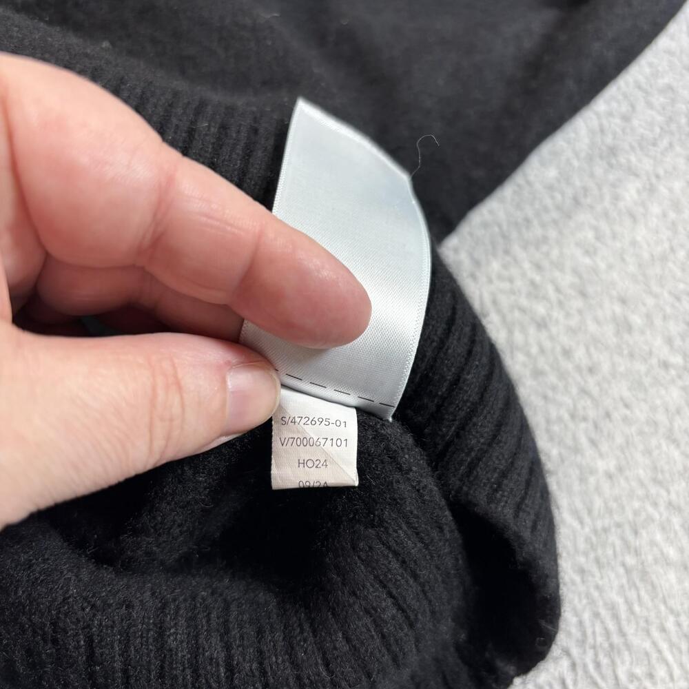 Athleta Merino Wool Cashmere Sweater Women Small Black Alpine Hooded Crop Soft - Picture 5 of 9